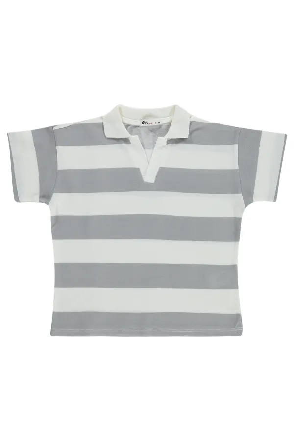 Kız Çocuk Tişört 6-9 Yaş Gri - Paket