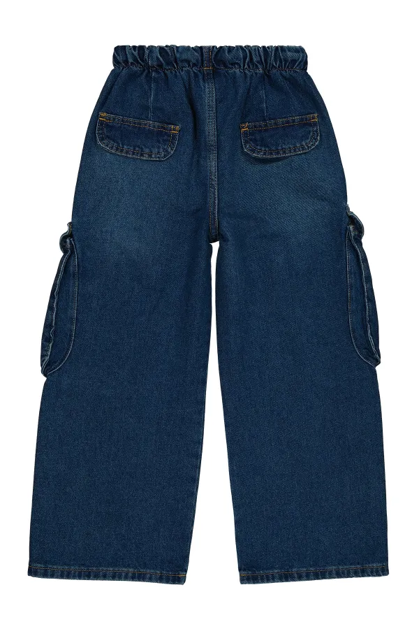 Kız Çocuk Pantolon 6-9 Yaş Koyu Mavi - Paket