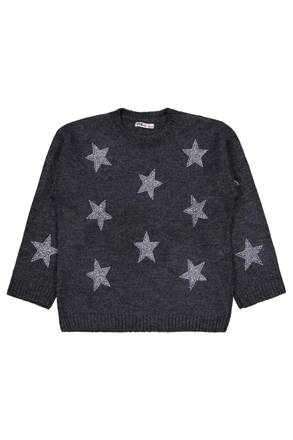 Kız Çocuk Kazak 10-13 Yaş Antrasit - Paket