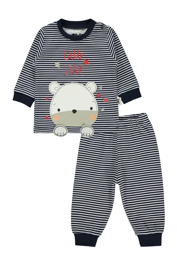 Ensemble pyjama bébé 0-24 mois bleu marine - Emballage