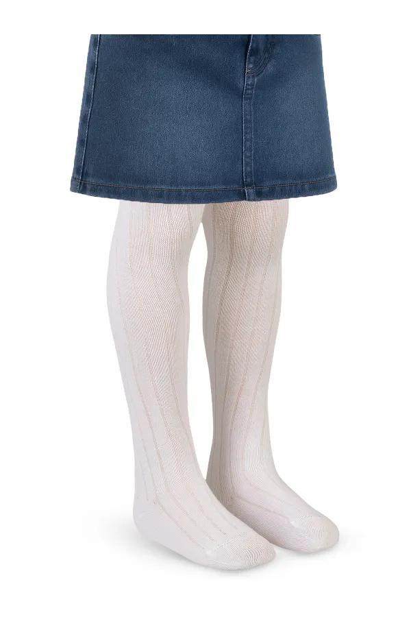 Collants pour filles, 2-9 ans, écru - Lot