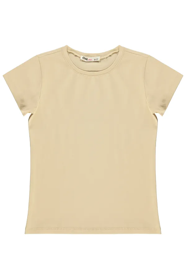 Kız Çocuk Tişört Km 6-9 Yaş Bej - Paket