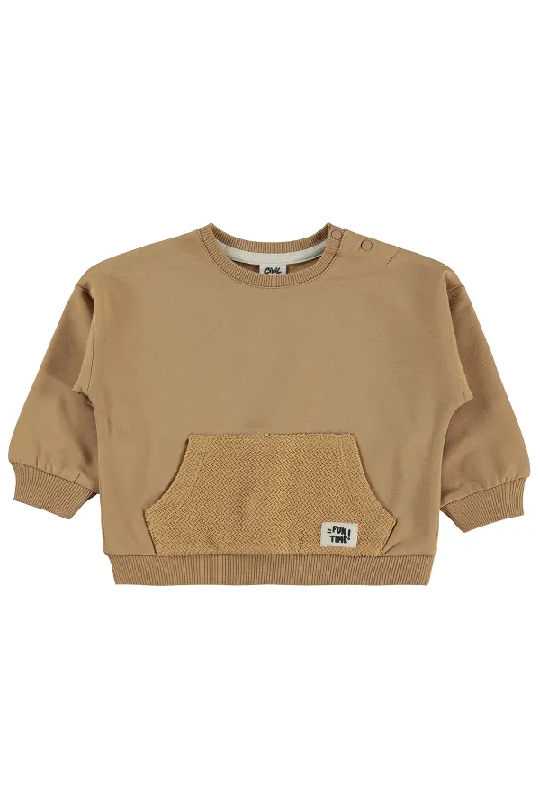 Sweat-shirt bébé 0-24 mois camel - Emballage