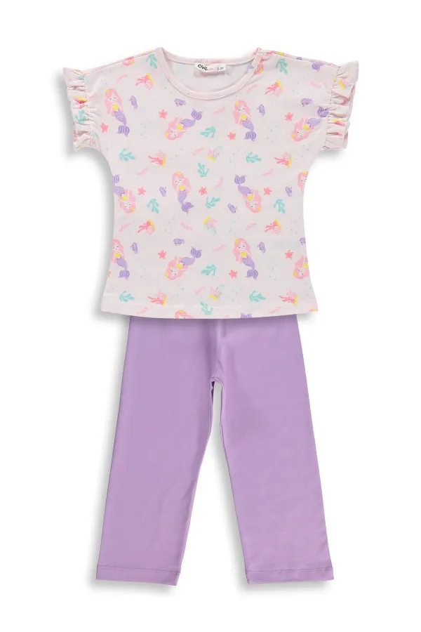 Ensemble pyjama fille, 2-5 ans, rose clair-lilas - Emballage