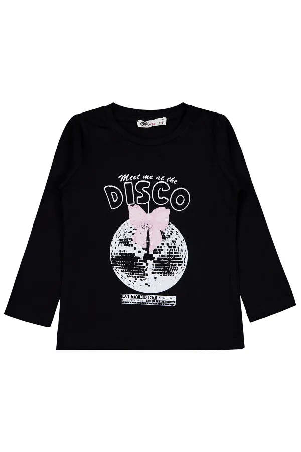 Kız Çocuk Sweatshirt Km 2-5 Yaş Siyah - Paket