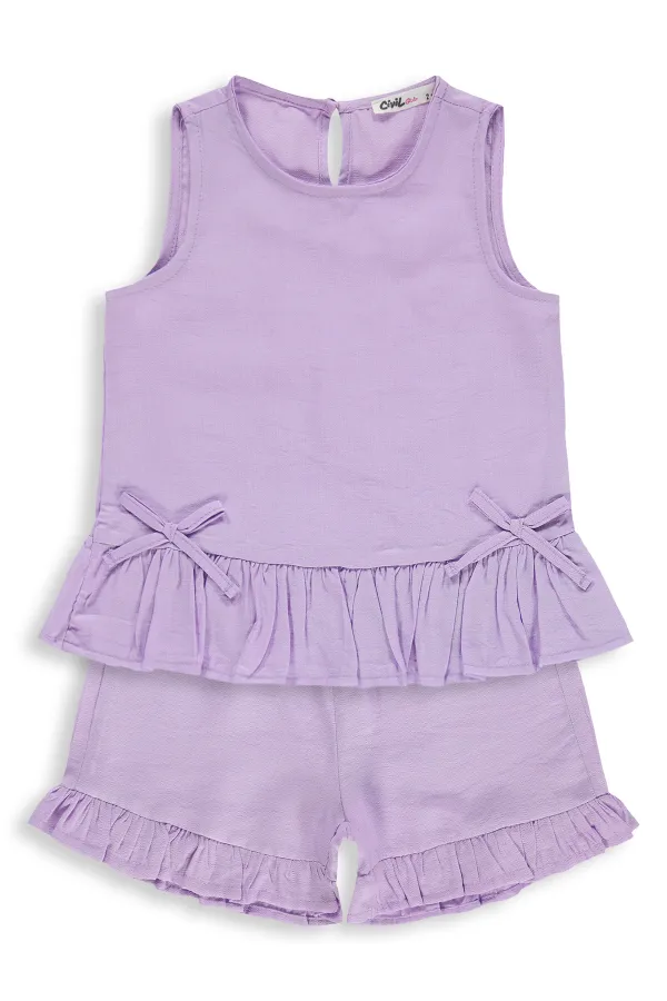 Kız Çocuk Takım 2-5 Yaş Lila - Paket