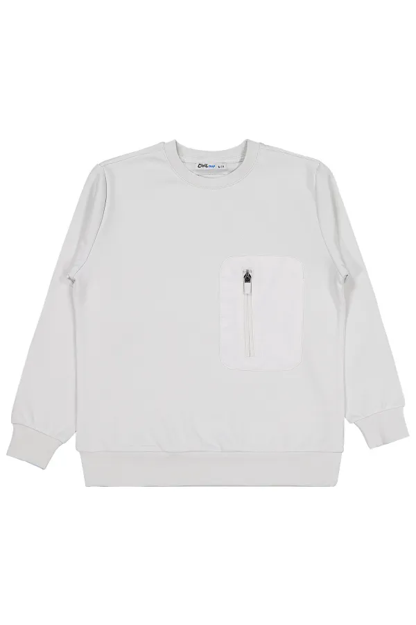 Erkek Çocuk Sweatshirt 10-13 Yaş Açık Gri - Paket