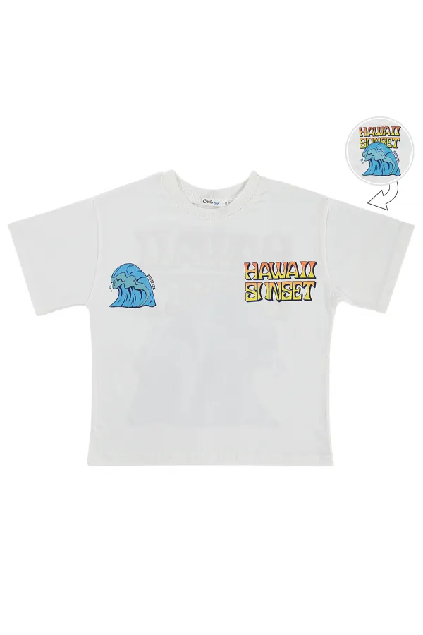 T-shirt garçon, 6-9 ans, blanc cassé - Emballage