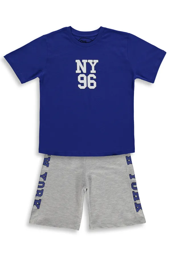 Ensemble d'équipe pour garçons de 6 à 9 ans - Bleu marine et gris chiné - Emballage Ensemble d'équipe pour garçons de 6 à 9 ans - Bleu marine et gris chiné - Emballage