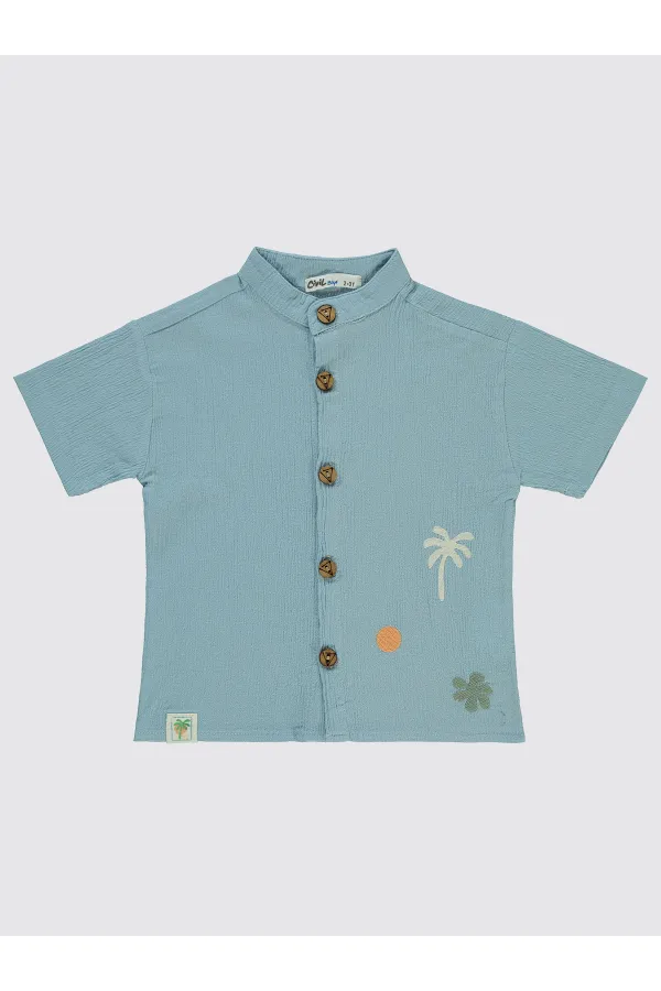 Erkek Çocuk Gömlek 2-5 Yaş Mavi - Paket