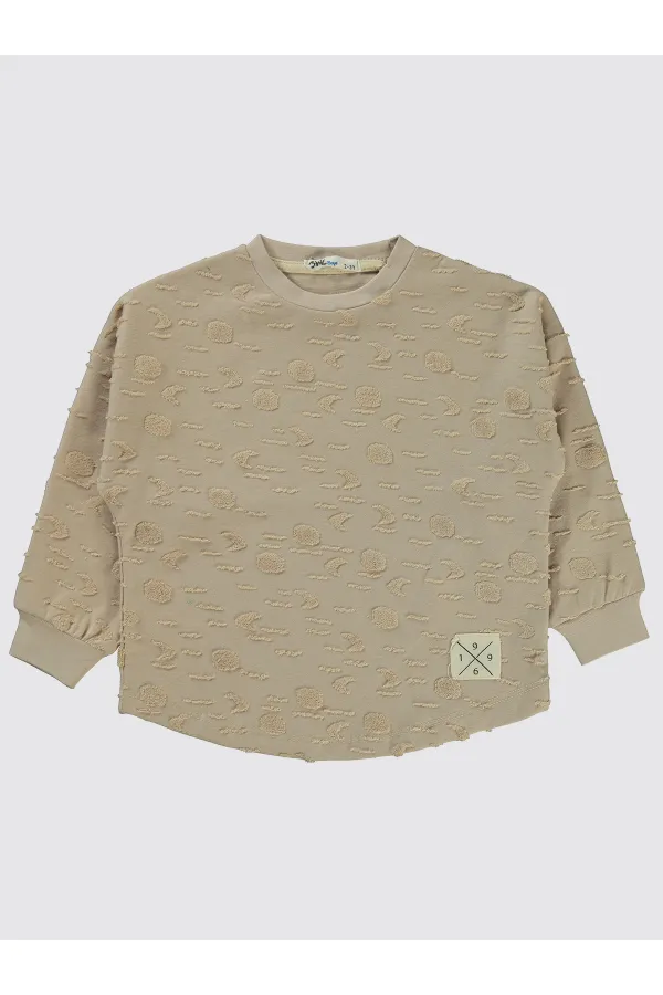 Erkek Çocuk Sweatshirt 2-5 Yaş Bej - Paket