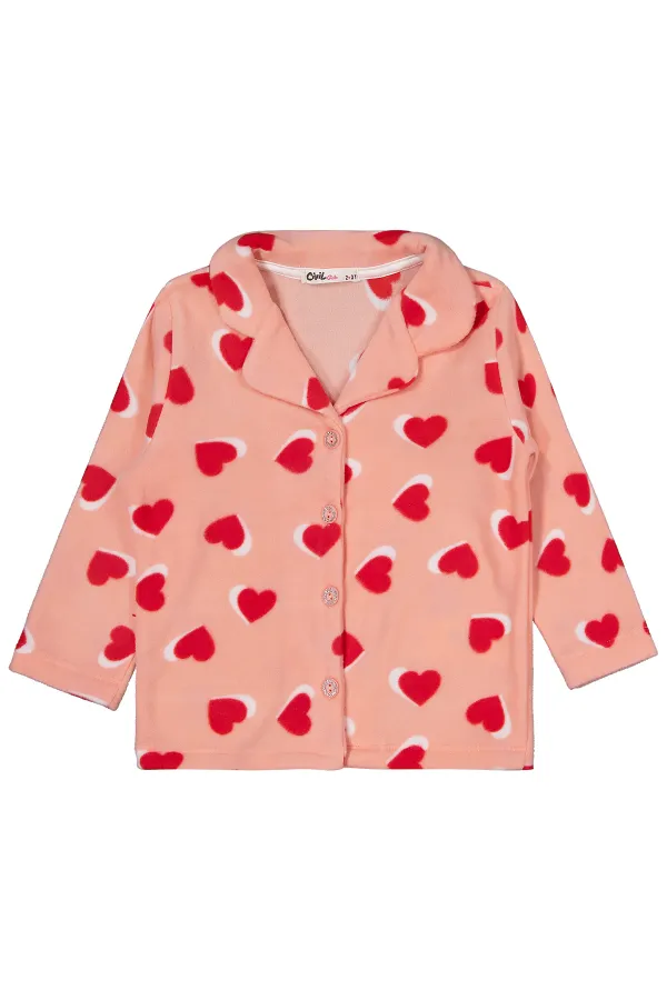 Girls Pajama Set 2-5 Years Old Salmon - Package