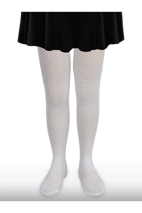 Kız Çocuk Külotlu Çorap 2-9 Yaş Beyaz - Paket