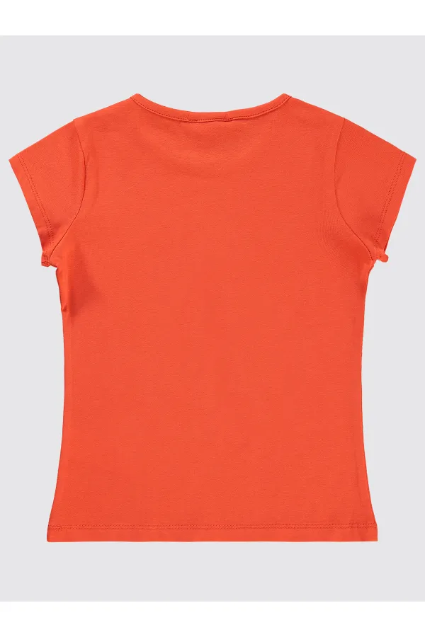 Girls' T-shirt, Ages 6-9, Dark Orange - Pack