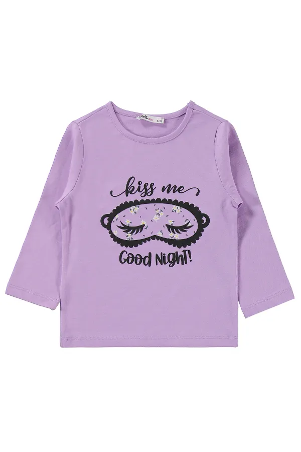 Kız Çocuk Pijama Takımı 2-5 Yaş Lila - Paket