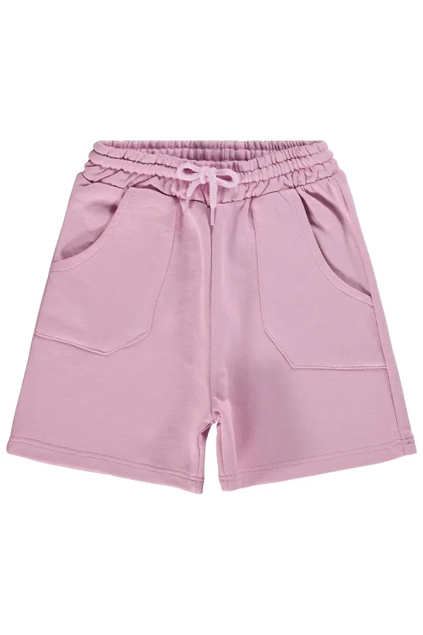 Kız Çocuk Şort 6-9 Yaş Koyu Pembe - Paket