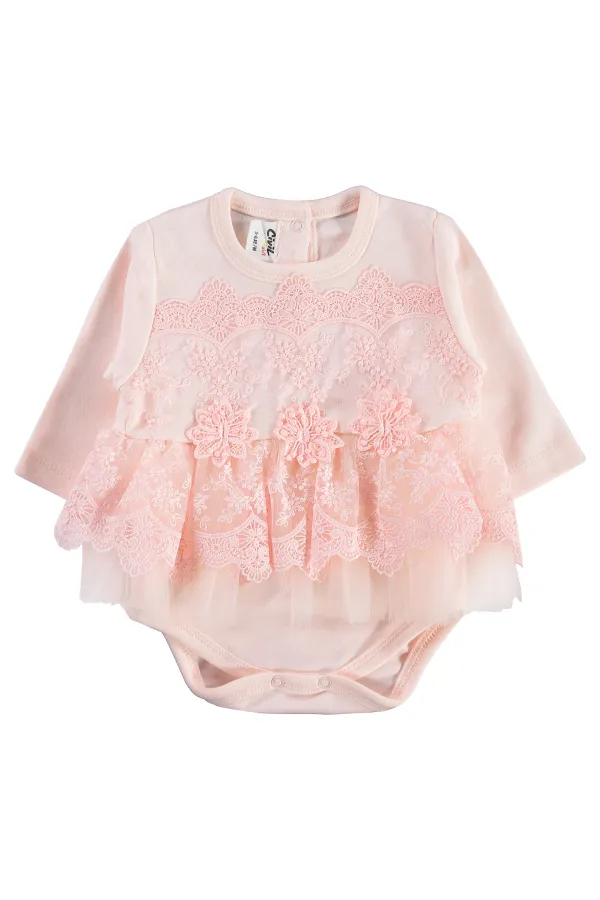 Bebek Çıtçıtlı Badi 0-24 Ay Somon - Paket