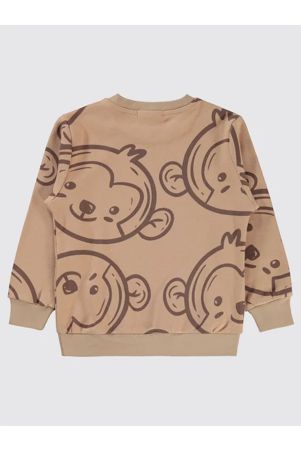 Erkek Çocuk Sweatshirt 2-5 Yaş Vizon - Paket