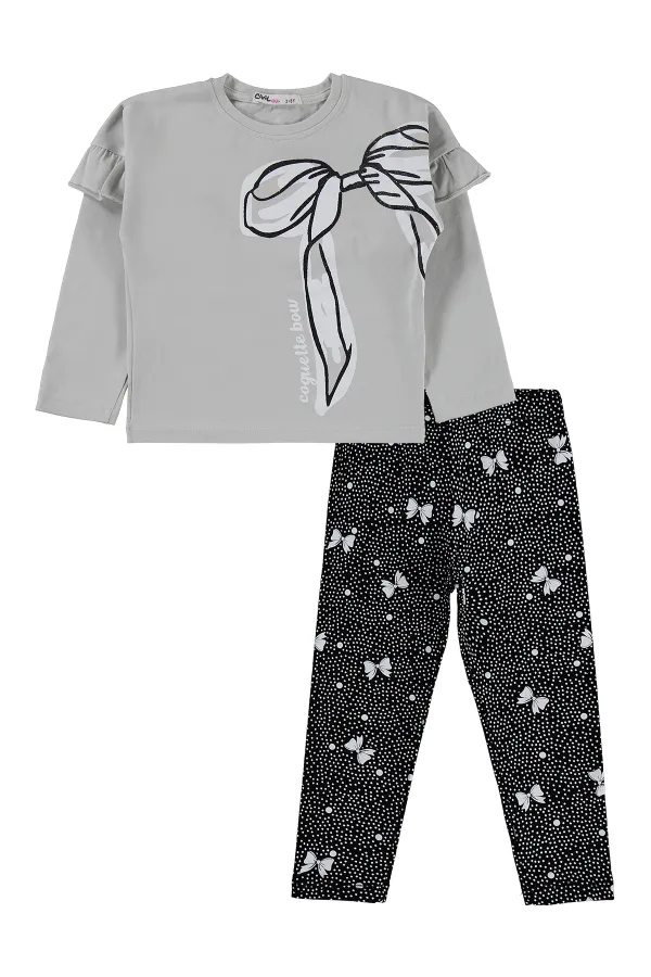 Kız Çocuk Takım 2-5 Yaş Gri - Paket