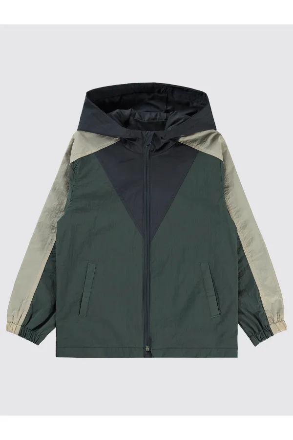 Erkek Çocuk Yağmurluk 6-9 Yaş Koyu Haki - Paket