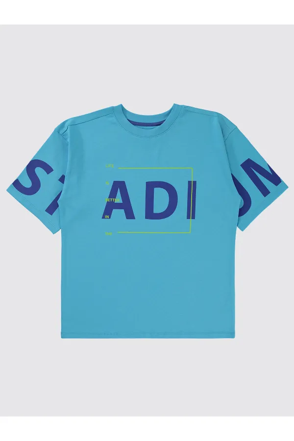 Boys T-Shirt 10-13 Years Turquoise - Package