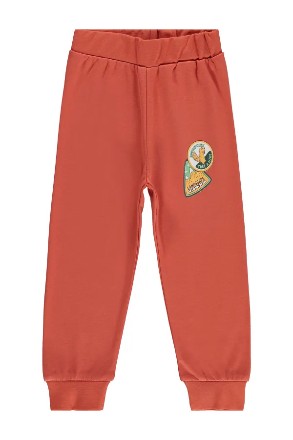 Pantalon de survêtement garçon, KM 2-5 ans, orange foncé - Lot