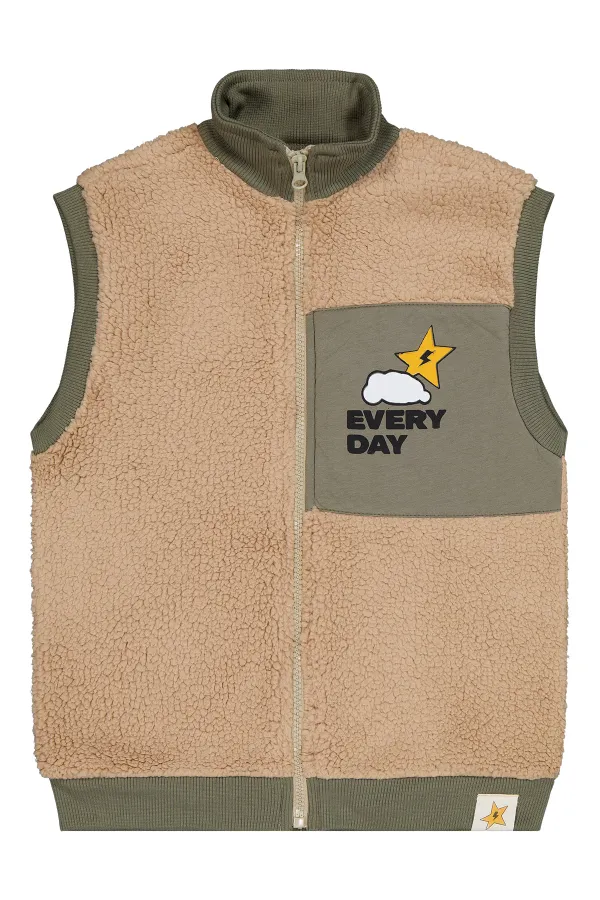 Erkek Çocuk Yelek 6-9 Yaş Haki - Paket