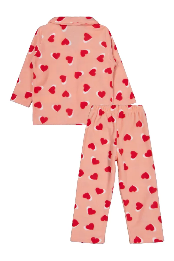 Girls Pajama Set 2-5 Years Old Salmon - Package