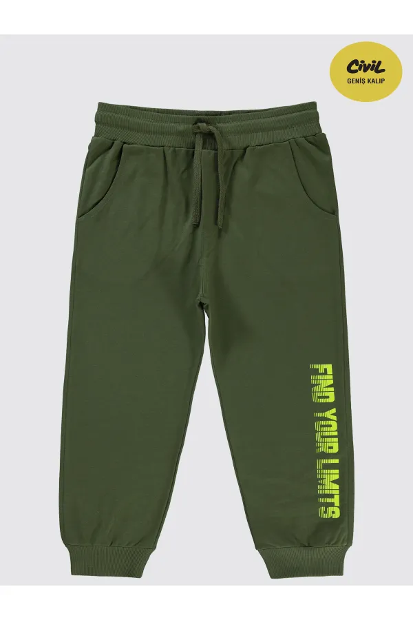 Bas de survêtement garçon 10-13 ans kaki foncé - Lot