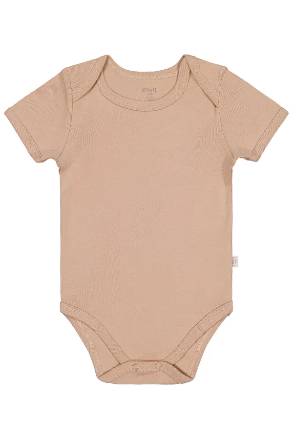 Body bébé à boutons-pression 0-24 mois, couleur café au lait - Emballage