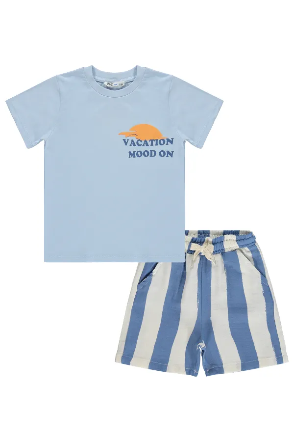 Erkek Çocuk Takım 2-5 Yaş Mavi-İndigo - Paket