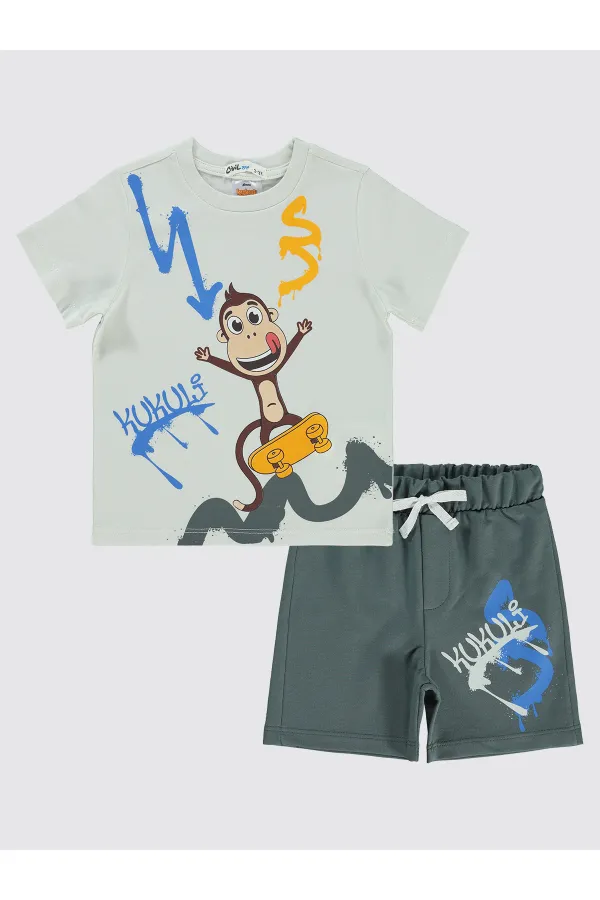 Erkek Çocuk Takım 2-5 Yaş Açık Gri - Paket