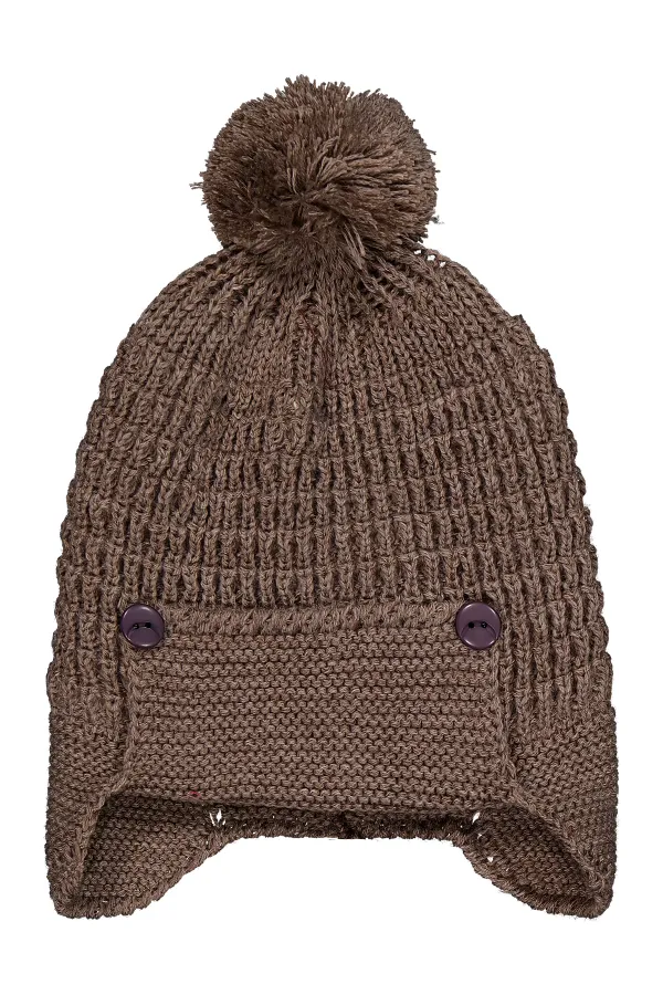 Bebek Atkı Bere Eldiven Setleri 0-24 Ay Kahverengi - Paket