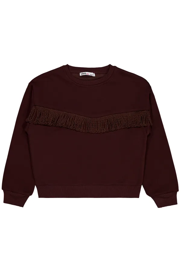 Sweat-shirt marron pour fille de 10 à 13 ans - Emballage