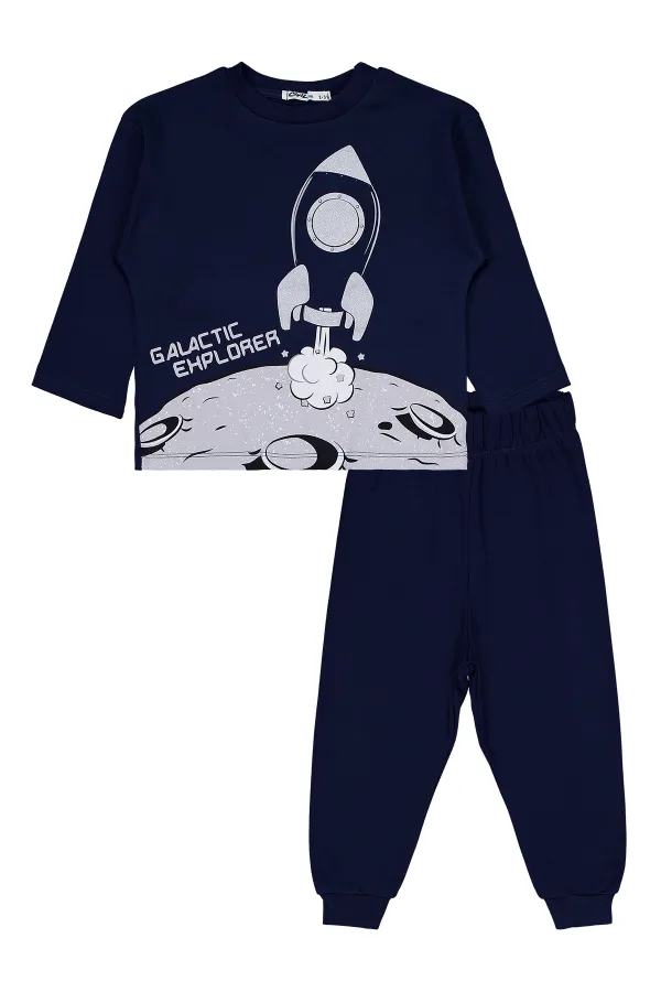 Boys Pajama Set 2-5 Years Old Navy Blue - Package