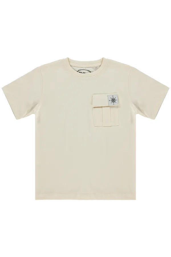 T-shirt garçon, 6-9 ans, ivoire - Lot