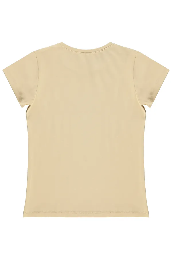 Kız Çocuk Tişört Km 6-9 Yaş Bej - Paket