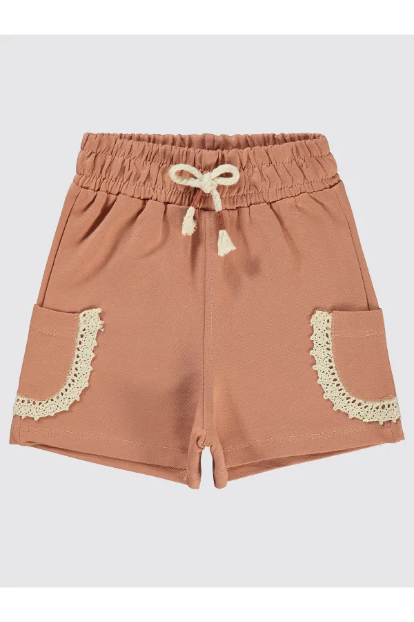 Kız Çocuk Şort 2-5 Yaş Kiremit - Paket