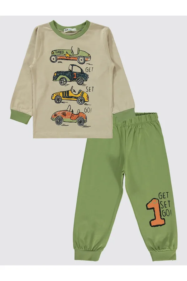 Boys Pajama Set 2-5 Years Old Light Khaki - Package