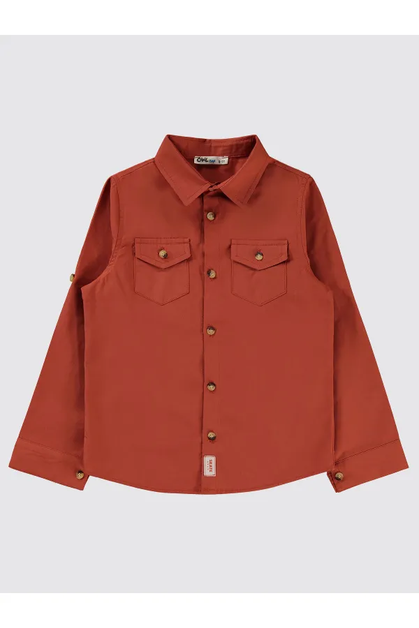 Chemise garçon 6-9 ans cuivre foncé - Lot