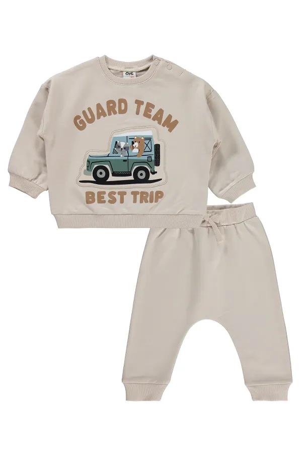 Bebek Takım 0-24 Ay Taş Rengi - Paket