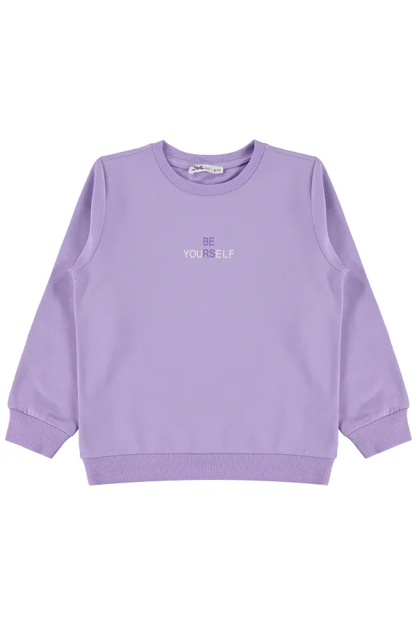 Sweat-shirt pour fille, 6-9 ans, lilas foncé - Lot