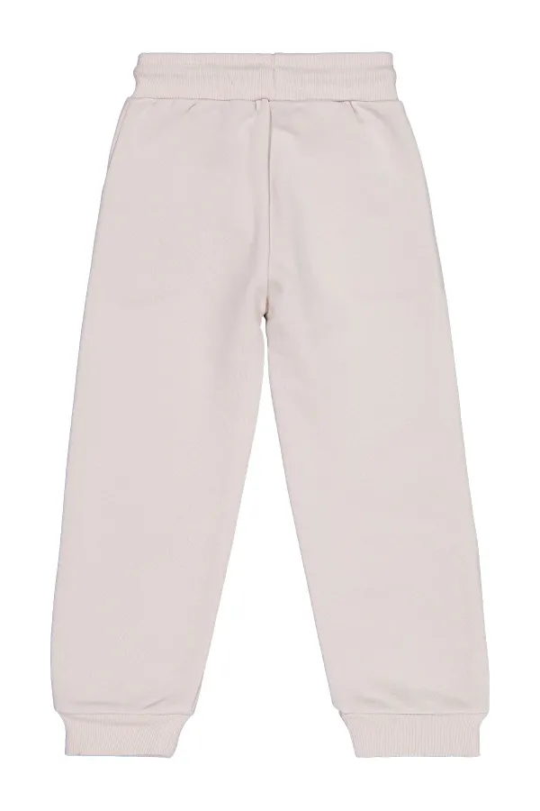 Girl's Tracksuit Bottoms 2-5 Years Old Stone Color - Pack