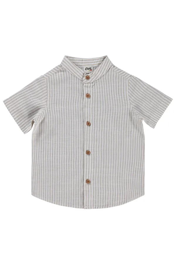 Bebek Gömlek 0-24 Ay Sütlükahve - Paket