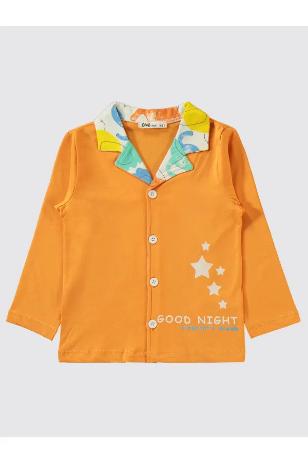 Ensemble pyjama garçon orange 2-5 ans - Emballage