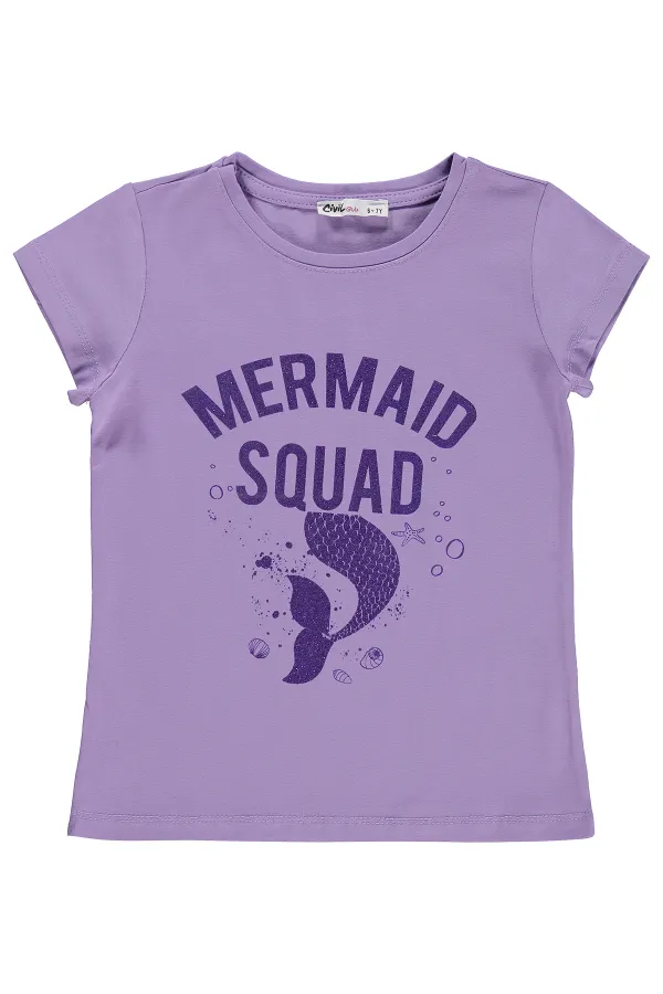 Kız Çocuk Tişört Km 6-9 Yaş Mor - Paket