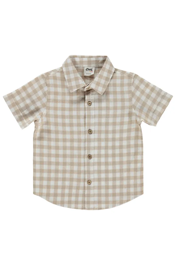 T-shirt bébé 0-24 mois, marron clair - Lot