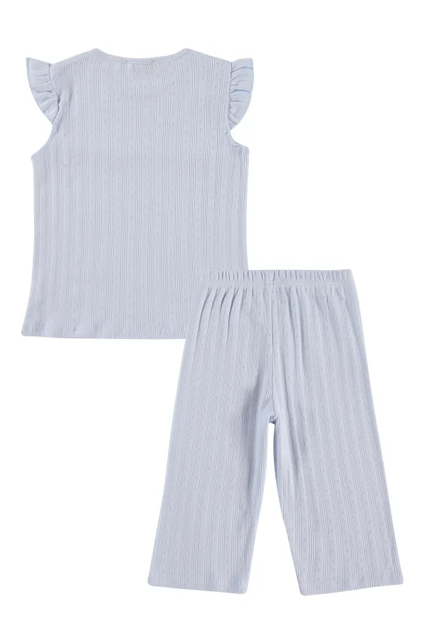 Kız Çocuk Pijama Takımı 10-13 Yaş Açık Mavi - Paket