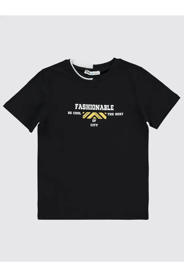 Boys T-Shirt 6-9 Years Old Black - Pack