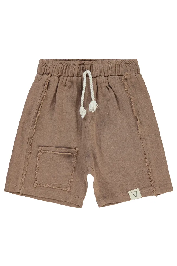 Erkek Çocuk Şort 6-9 Yaş Kahverengi - Paket